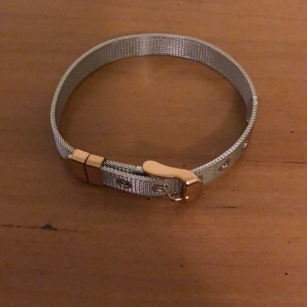 Belt buckle two tone bracelet from Peru.